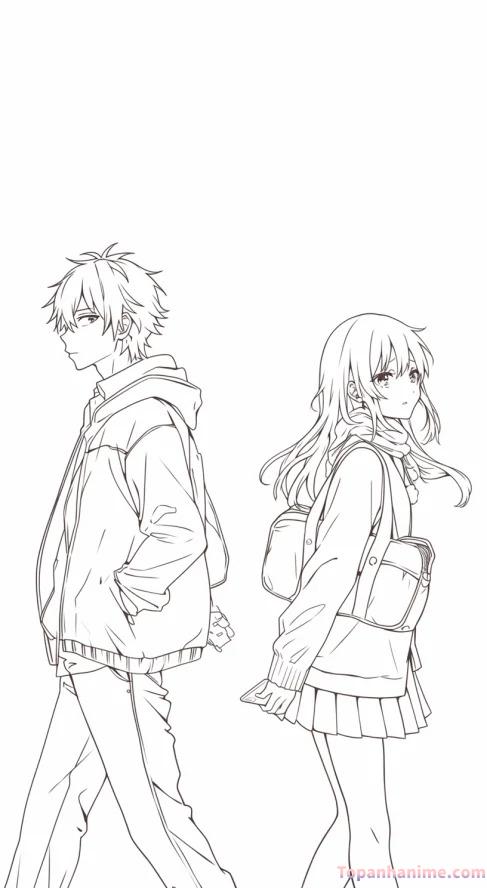 cảnh chia tay anime trong hoàng hôn