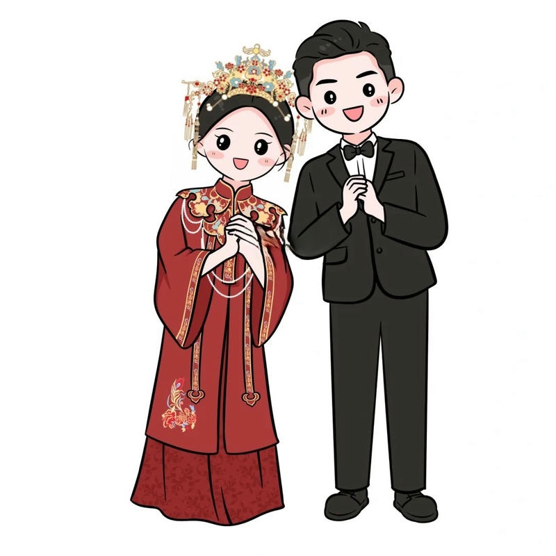 chibi cô dâu chú rể png