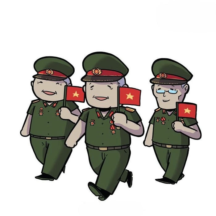 chibi công an cựu chiến binh dễ thương