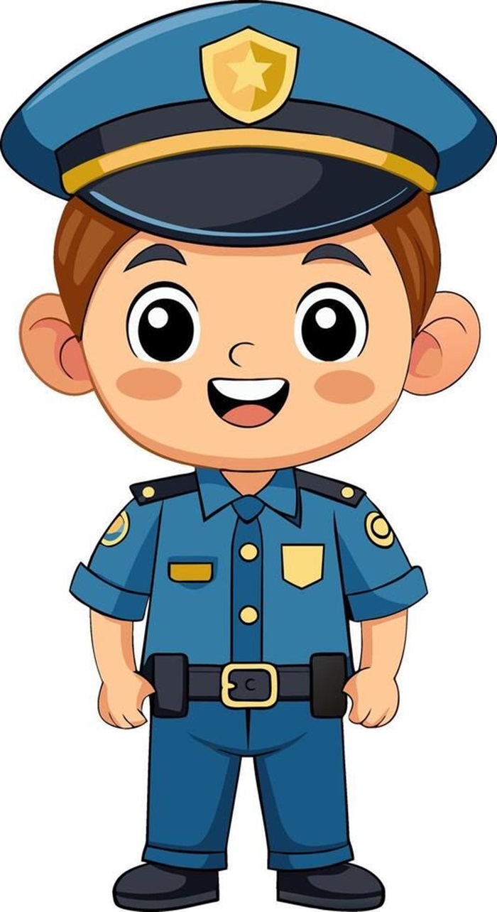 chibi công an dễ thương biển