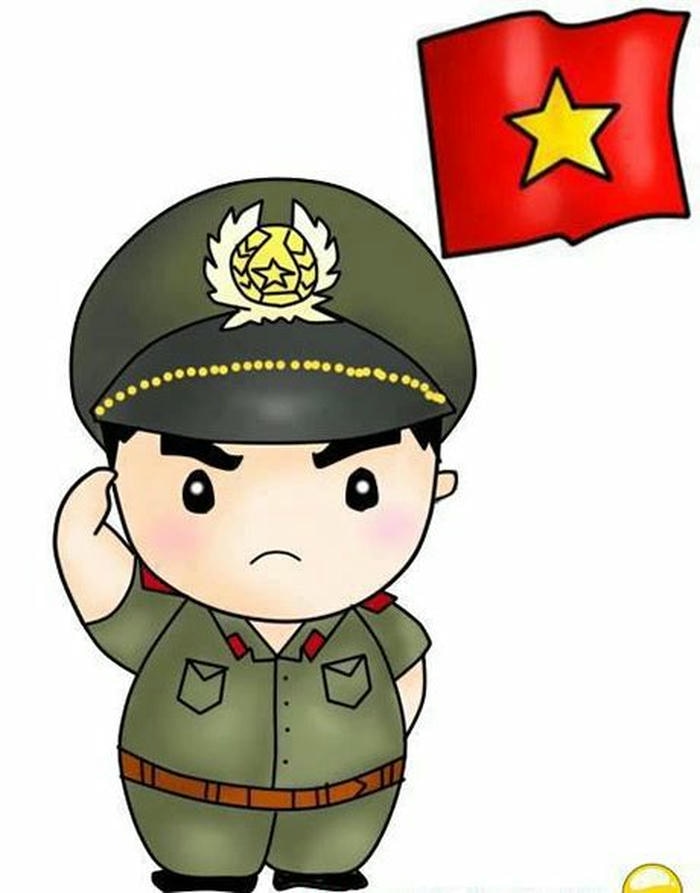chibi công an dễ thương cahof cờ