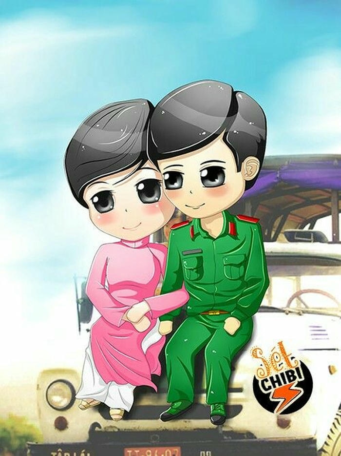 chibi công an dễ thương cặp đôi