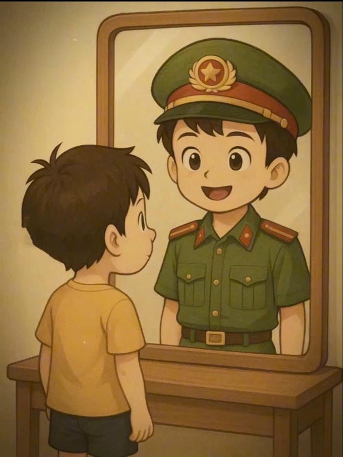chibi công an dễ thương cười