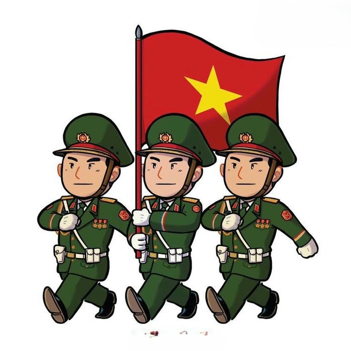 chibi công an dễ thương diễu hành