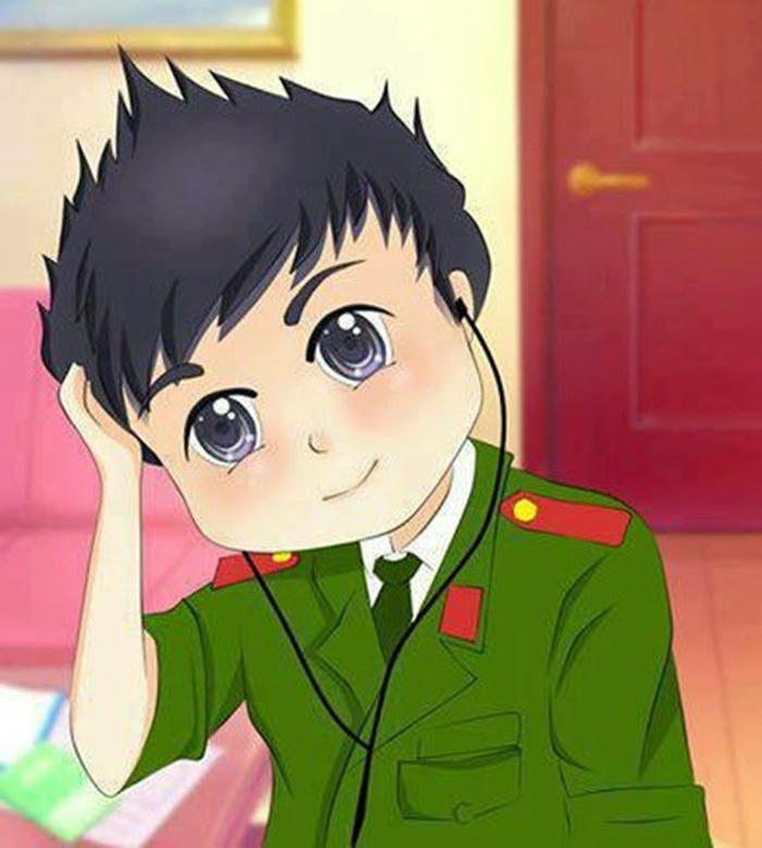 chibi công an dễ thương nam