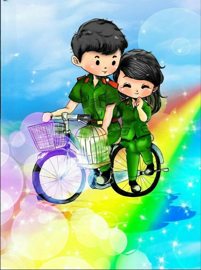 chibi công an dễ thương yêu nhau