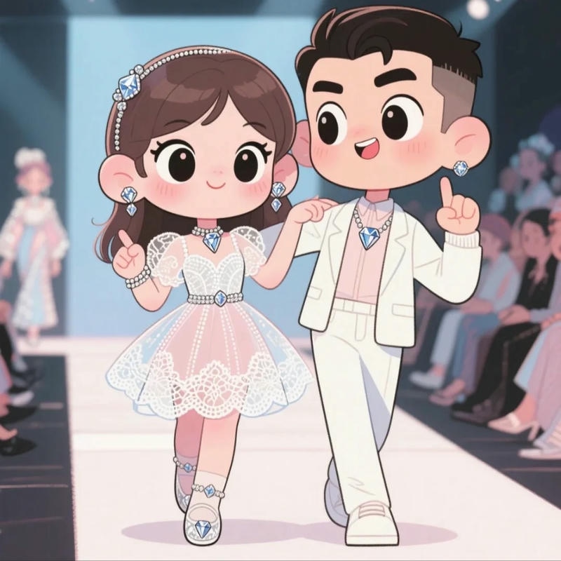 ghép ảnh chibi cô dâu chú rể