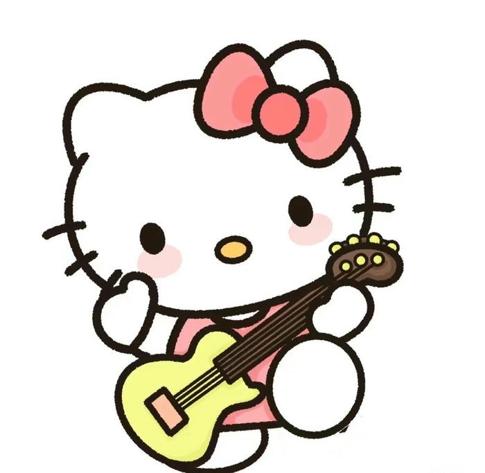 hello kitty chibi đánh đàn