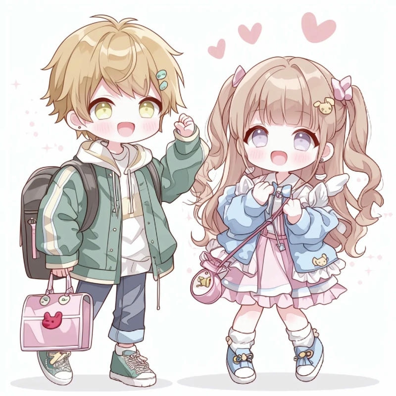 hình ảnh cặp đôi chibi
