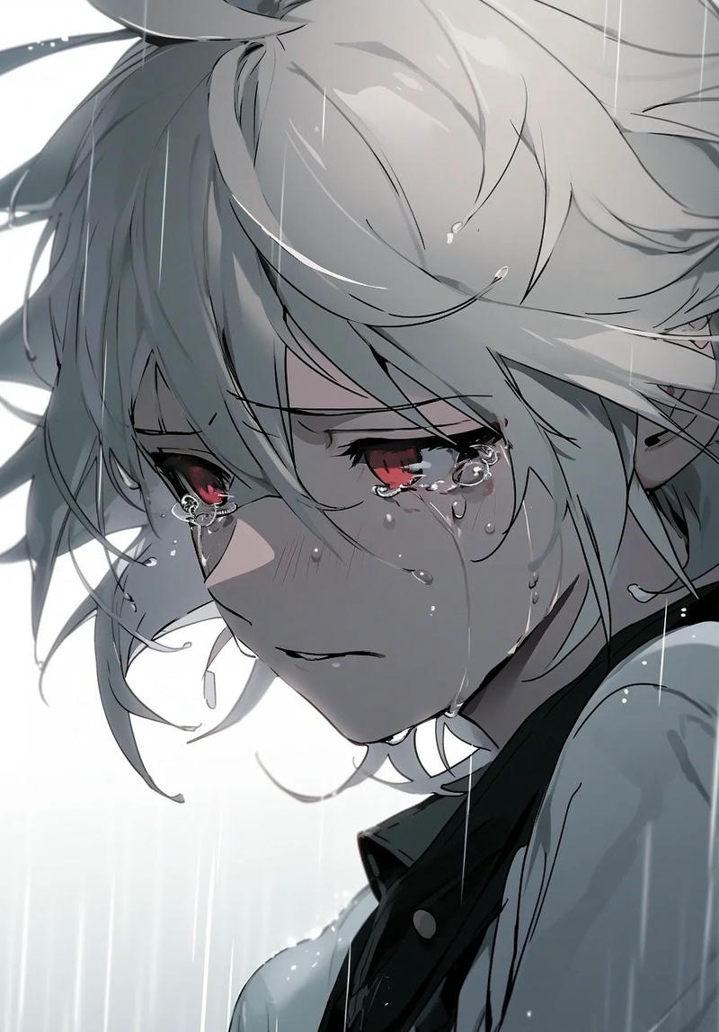 hình anime nam buồn khóc