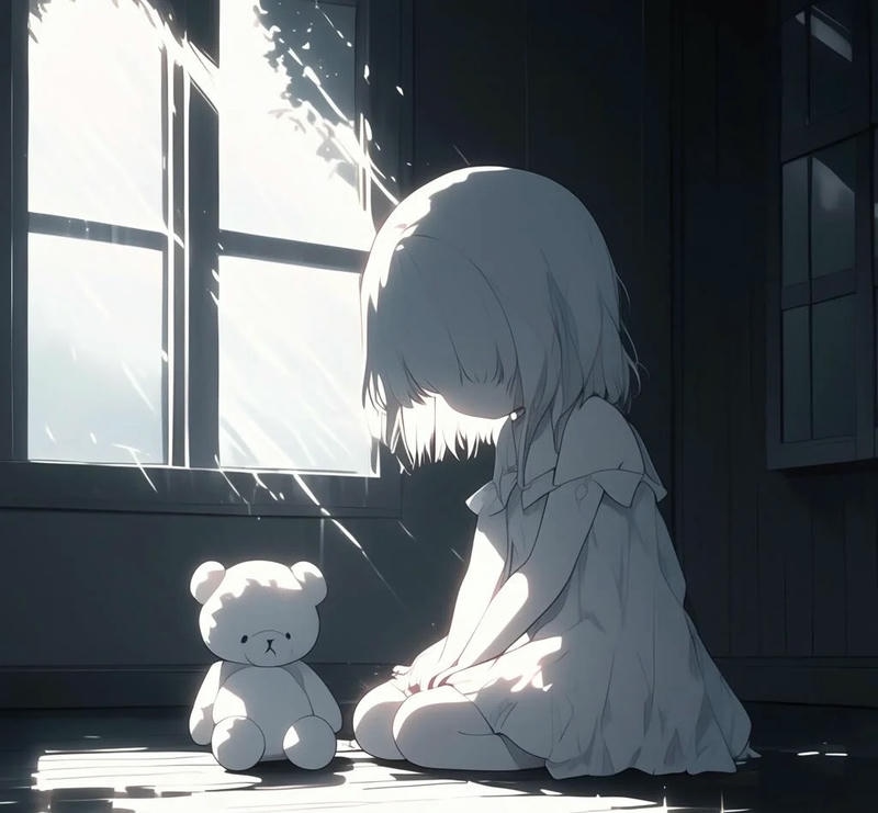 hình anime nữ buồn