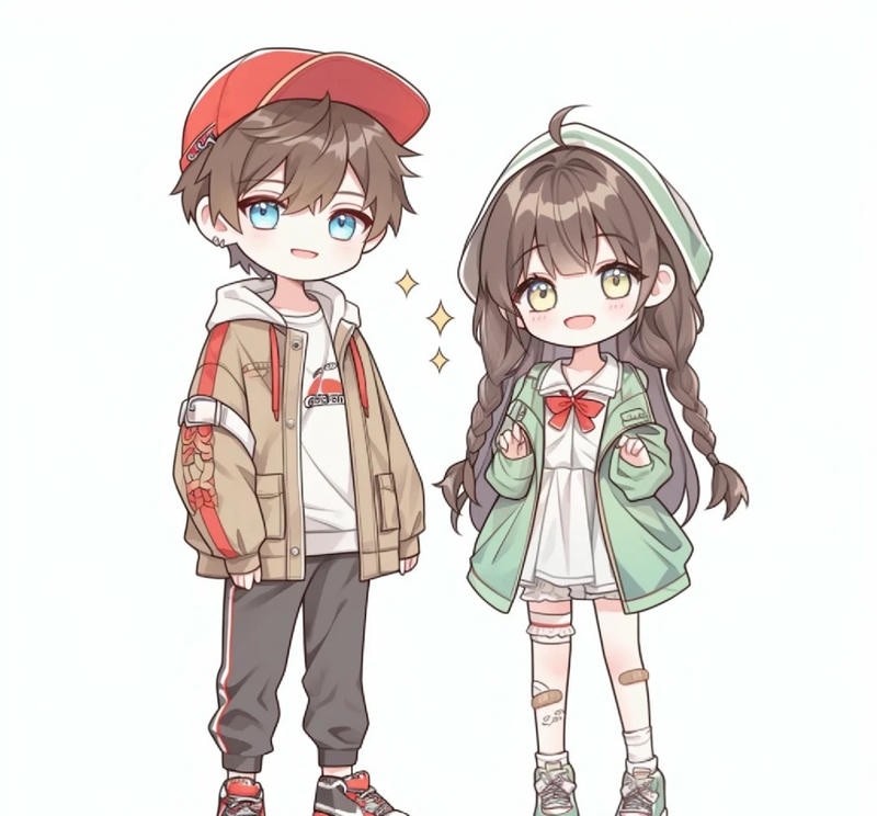 hình cặp đôi chibi