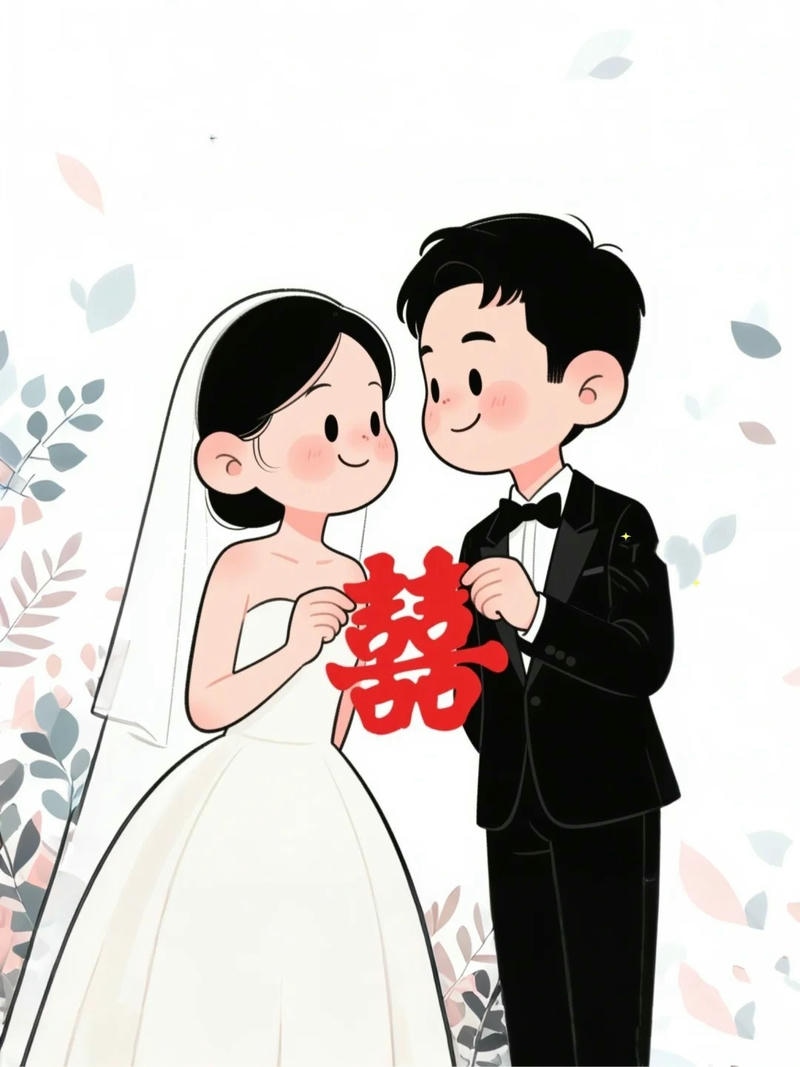 hình chibi cô dâu chú rể