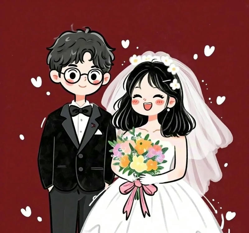 hình chibi đám cưới