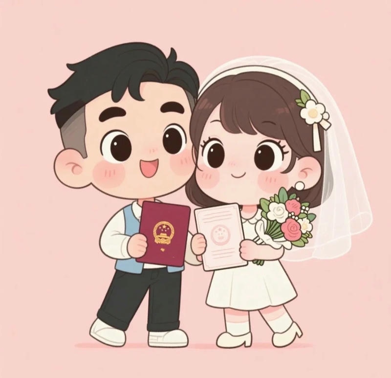 hình cô dâu chú rể đẹp chibi