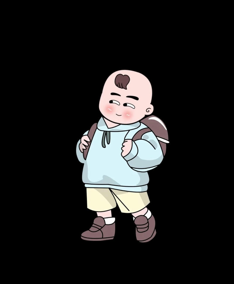 hình em bé chibi đeo ba lô