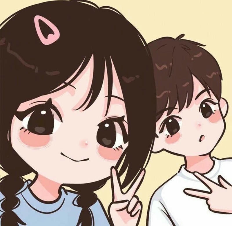 hình vẽ cặp đôi chibi dễ thương