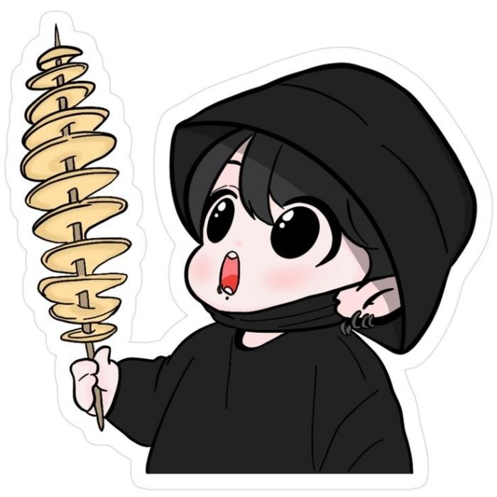 ảnh BTS chibi đang ăn