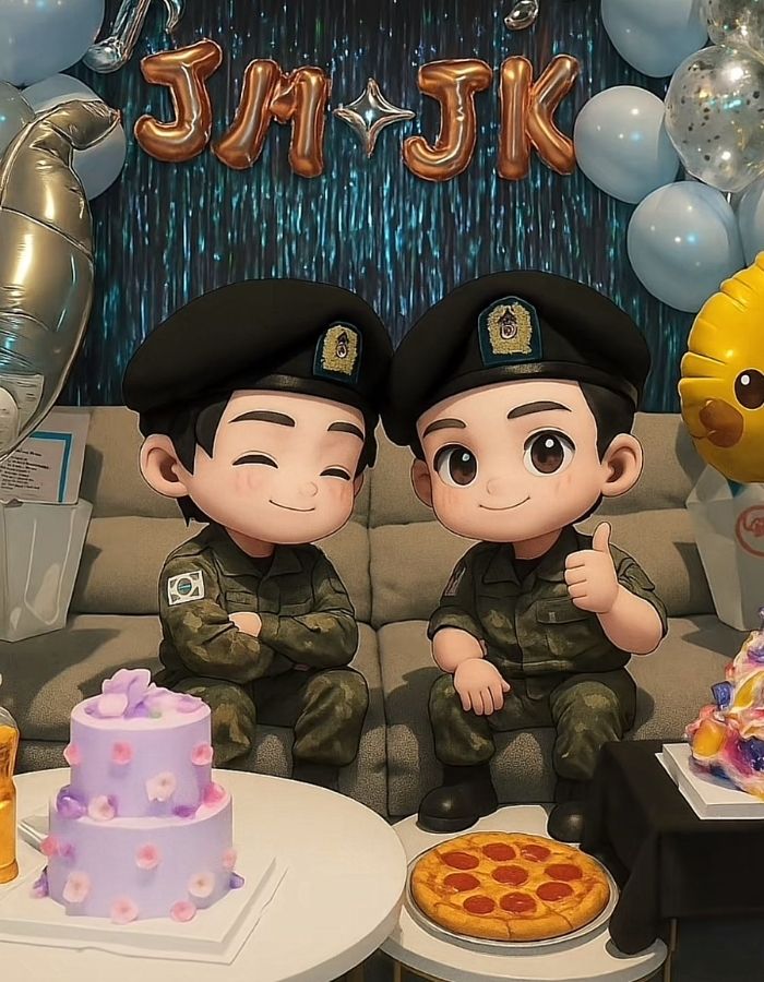 ảnh BTS chibi đang cười rạng rỡ