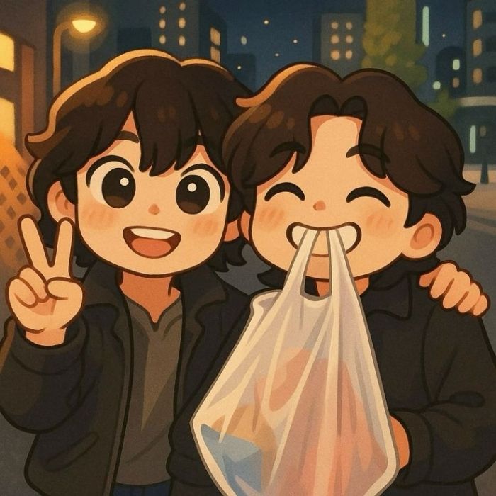ảnh BTS chibi phong cách retro