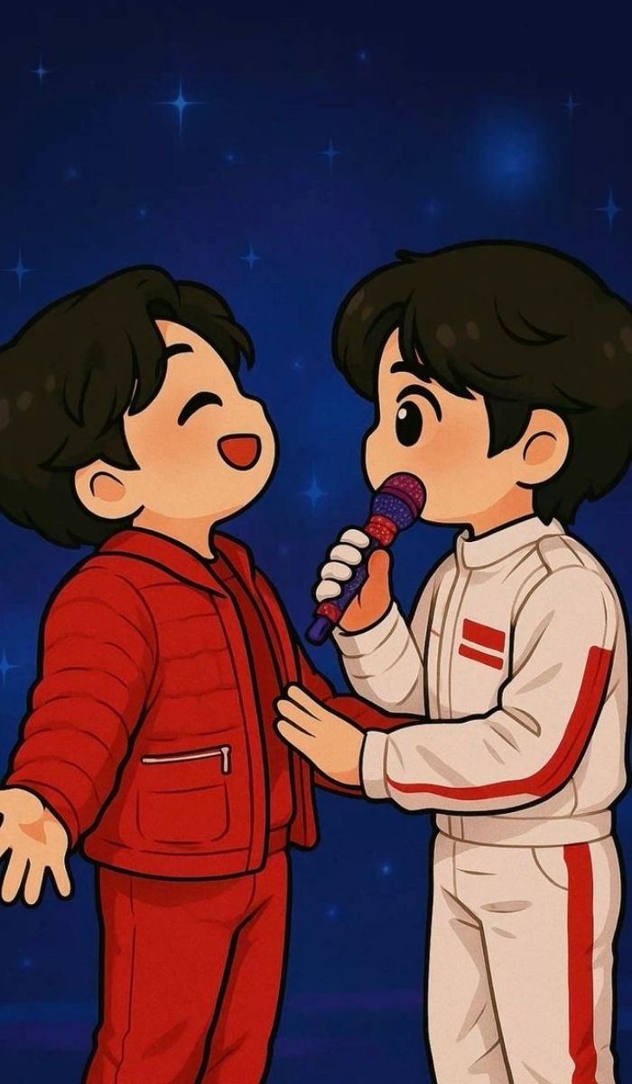 ảnh BTS chibi tay cầm lightstick