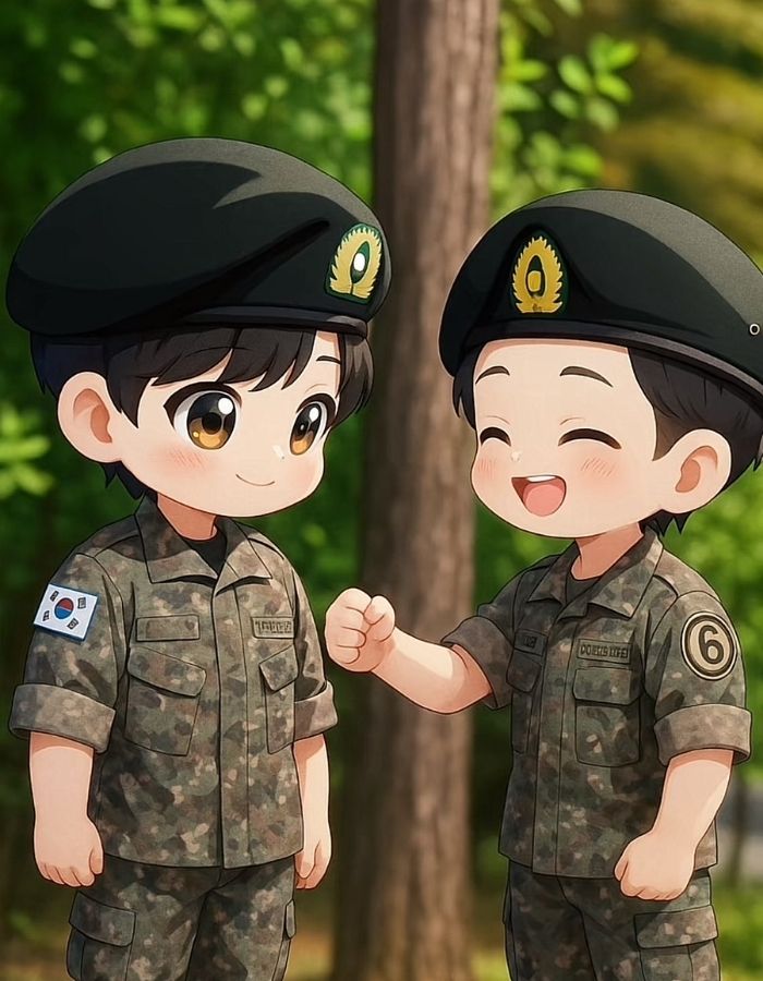 ảnh BTS chibi với nón tai gấu
