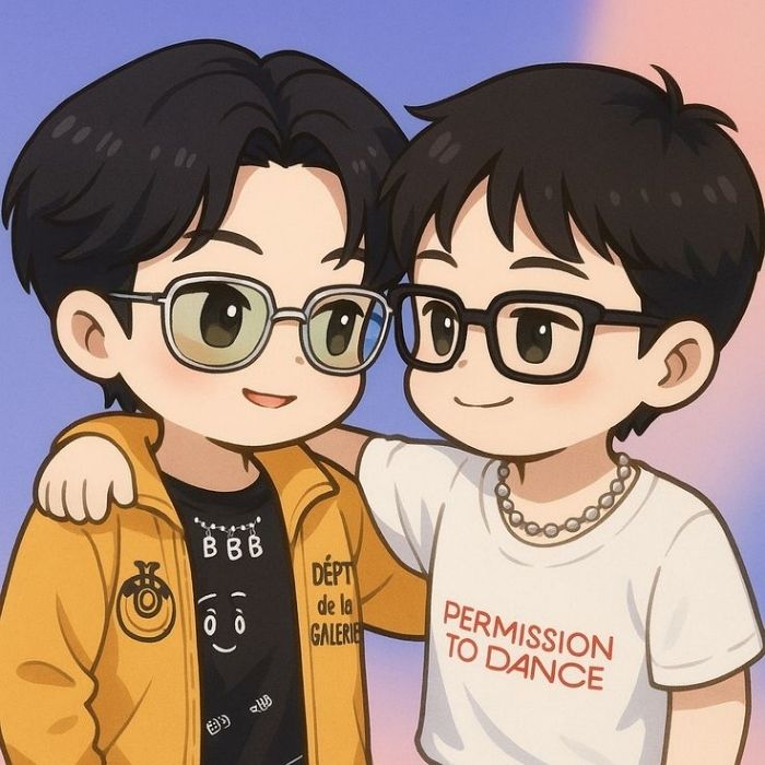 ảnh BTS chibi với outfit biểu diễn