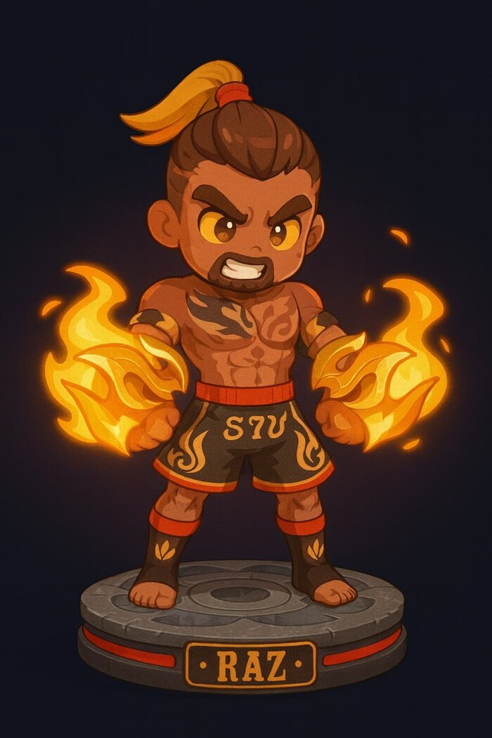 ảnh Raz chibi đấm cực mạnh