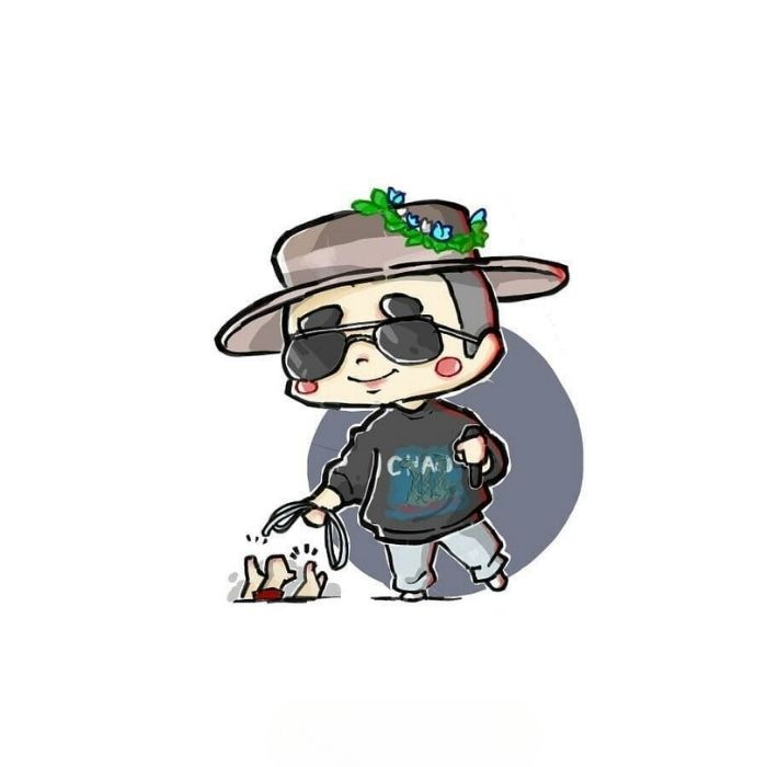 ảnh Sơn Tùng chibi style trắng đen