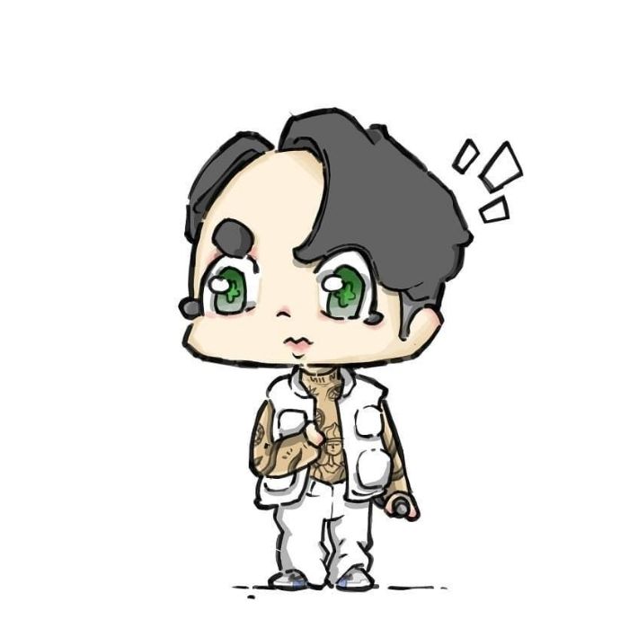 ảnh Sơn Tùng chibi tóc bạch kim