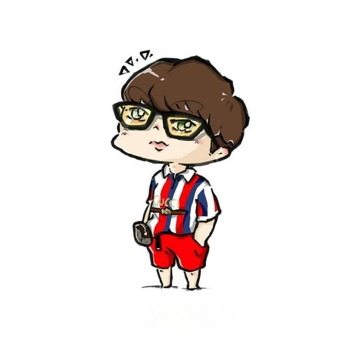 ảnh Sơn Tùng chibi tóc xanh