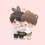 ảnh Vkook chibi couple đáng yêu