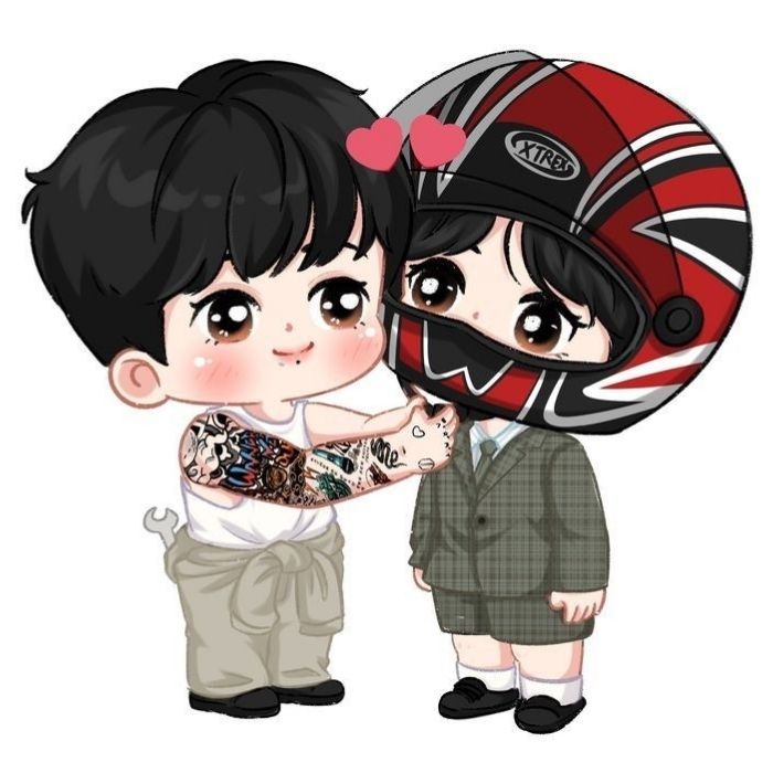 ảnh Vkook chibi đi chơi