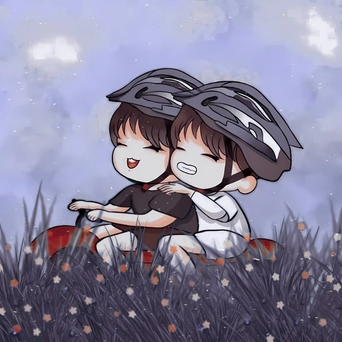 ảnh Vkook chibi ôm nhau