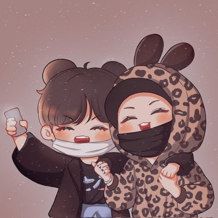 ảnh Vkook chibi siêu đáng yêu