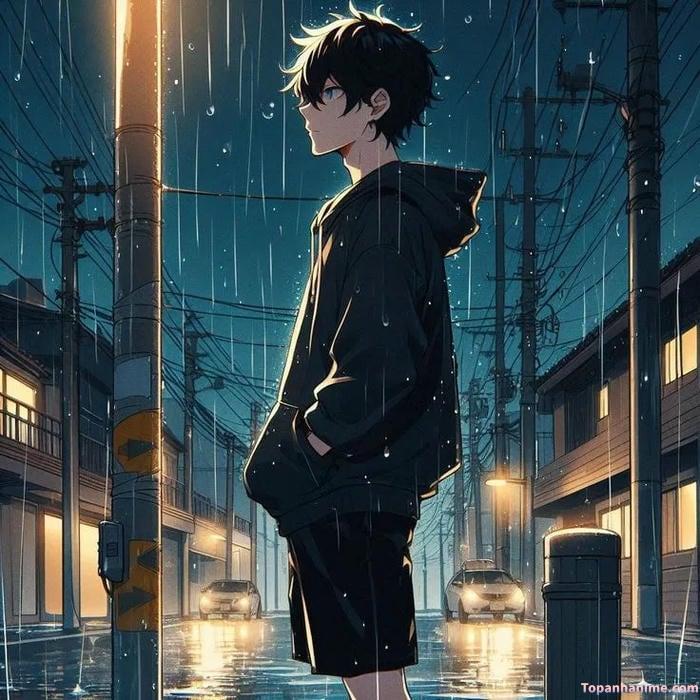 ảnh anime chàng trai thất tình cô đơn