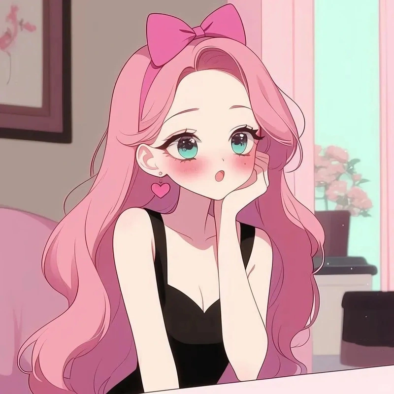 ảnh anime màu hồng 1