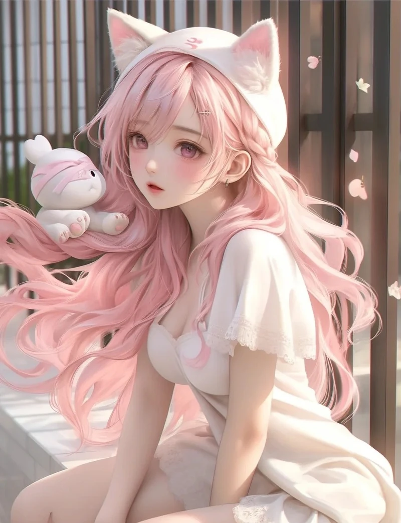 ảnh anime màu hồng 12