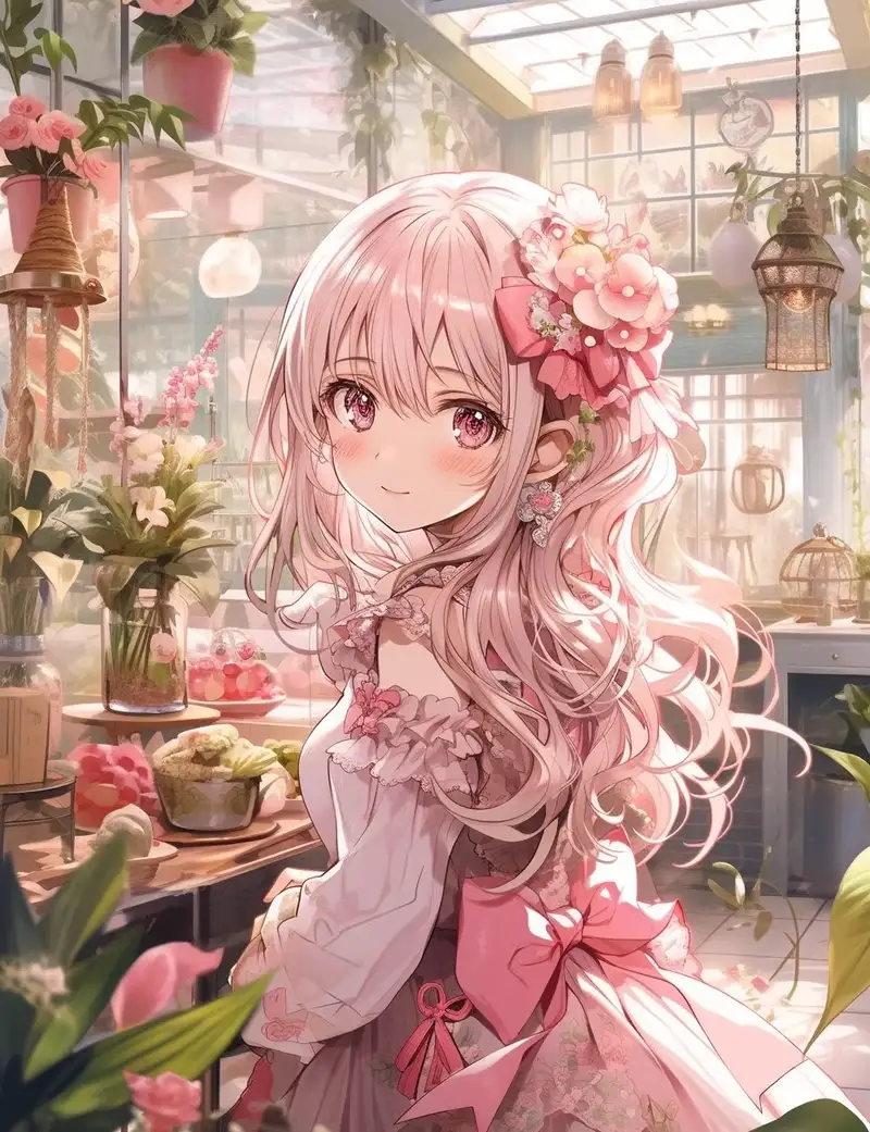 ảnh anime màu hồng 20