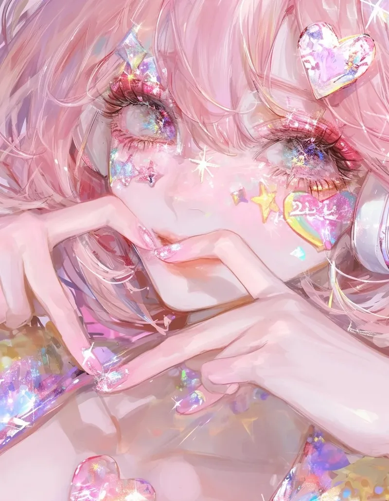 ảnh anime màu hồng 22