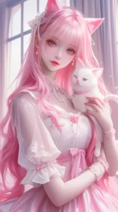 ảnh anime màu hồng 26