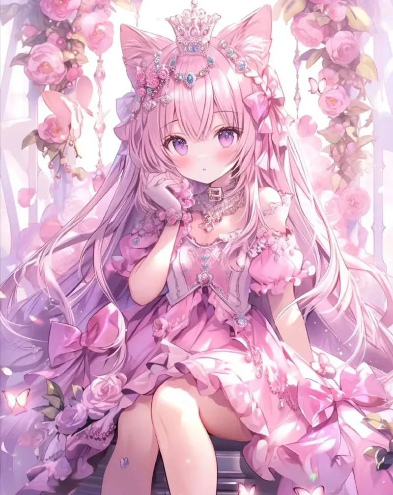 ảnh anime màu hồng 37