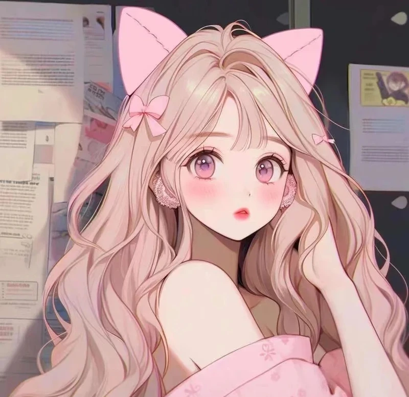 ảnh anime màu hồng 7