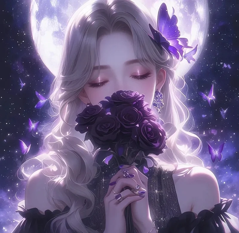 ảnh anime màu tím 12
