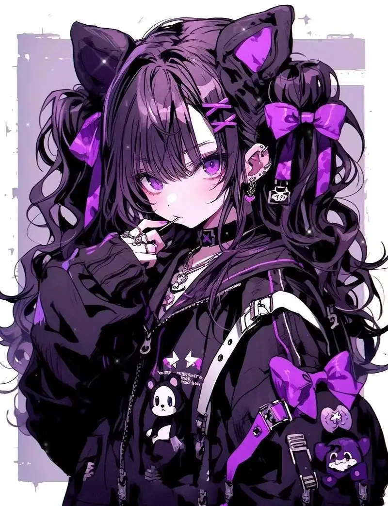 ảnh anime màu tím 15