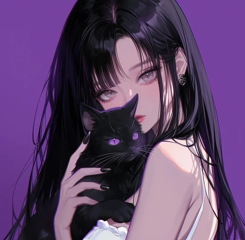 ảnh anime màu tím 21