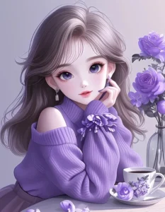 ảnh anime màu tím 29