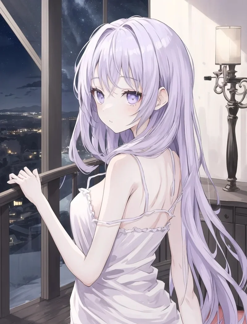 ảnh anime màu tím 3