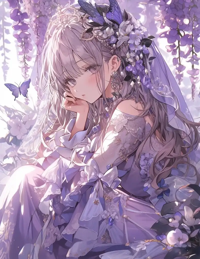 ảnh anime màu tím 30