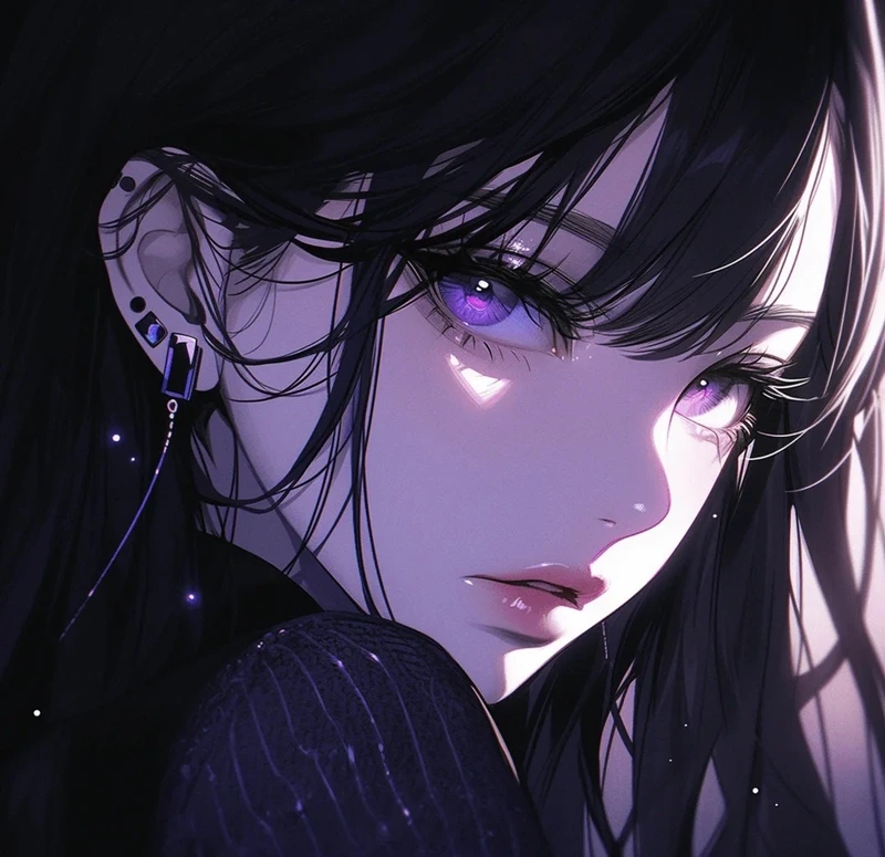 ảnh anime màu tím 40